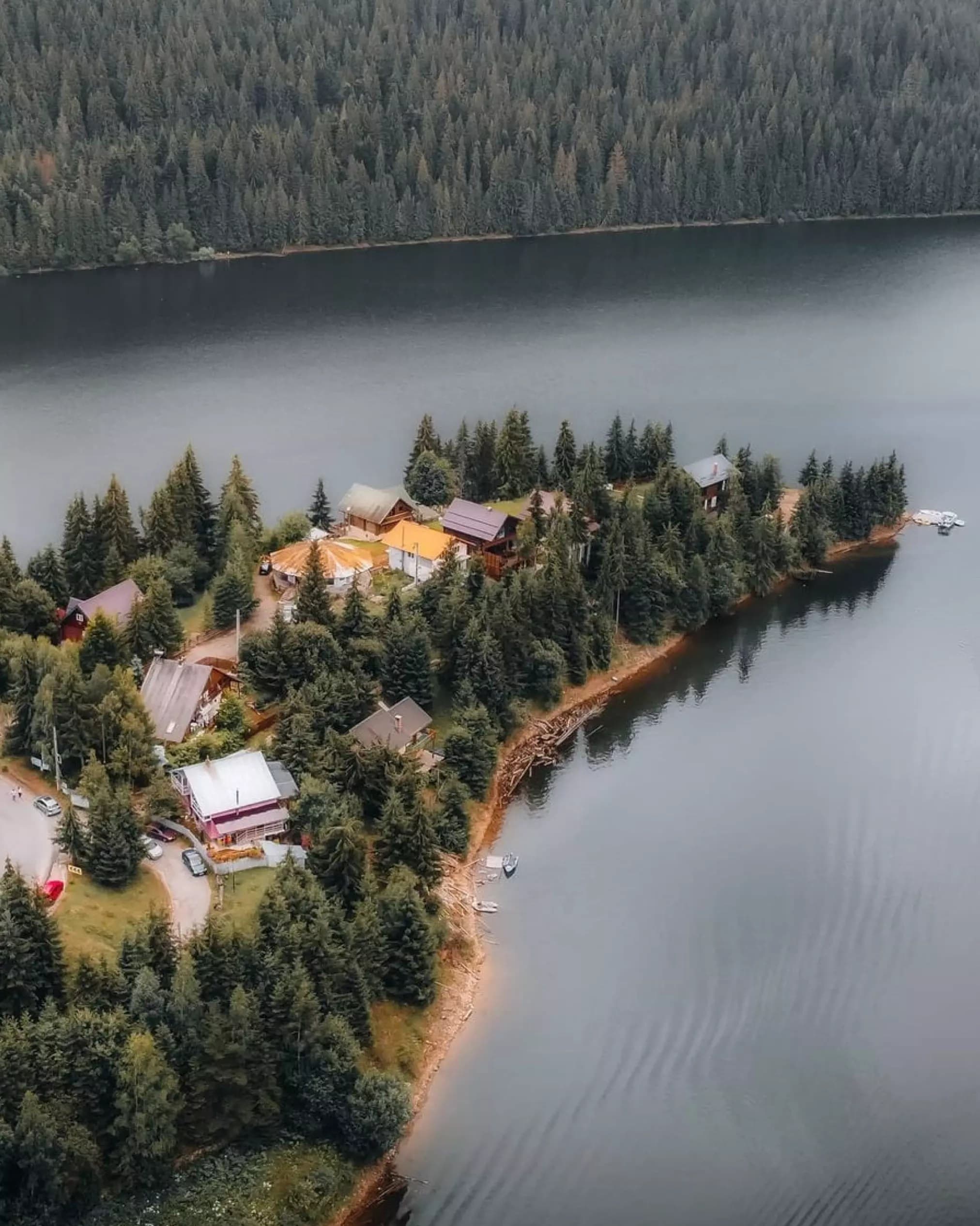 Aerial view of the lake