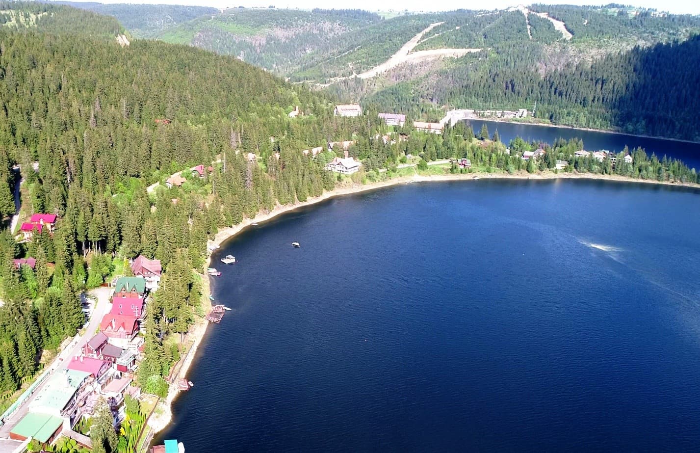 Aerial view of the lake